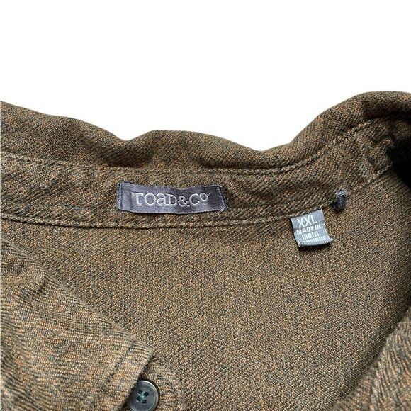 TOAD & CO Earle Long Sleeve Flannel Button Down Shirt Brown Size XXL - Picture 5 of 5